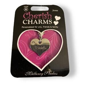Cherish Charms JENNA Name‎ Bracelet Charm NEW NWT Silvertone